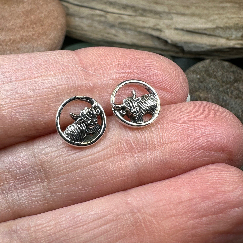 Scruffy Coo Highland Cow Post Earrings