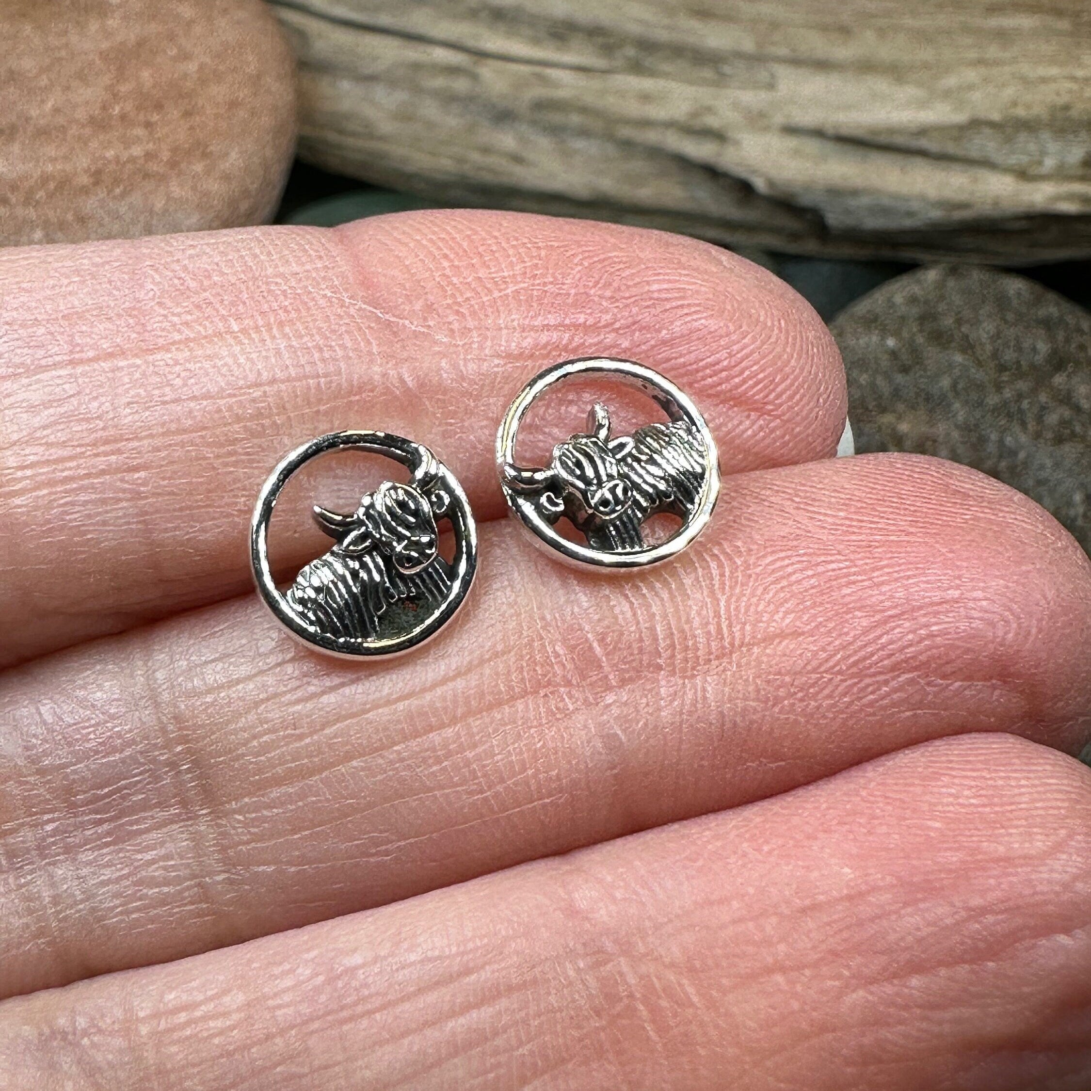 Scruffy Coo Highland Cow Post Earrings