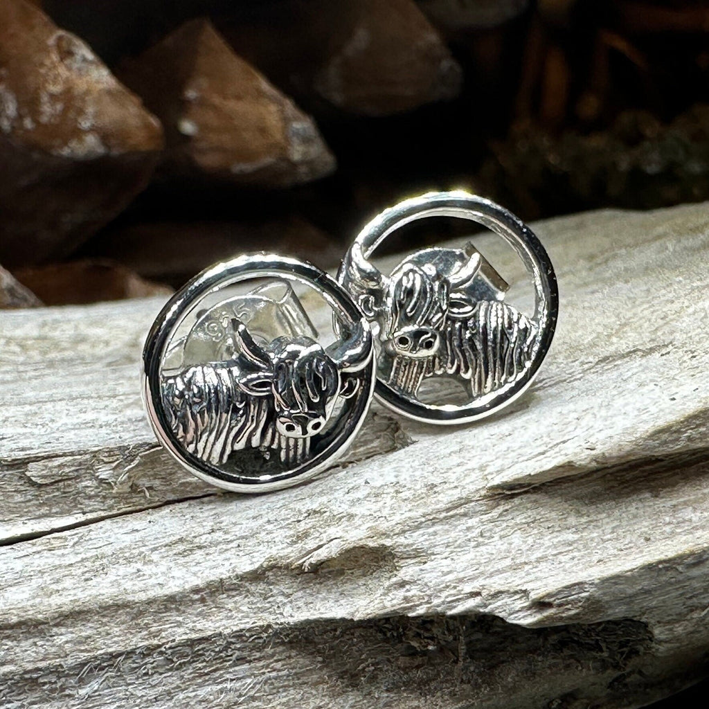 Scruffy Coo Highland Cow Post Earrings