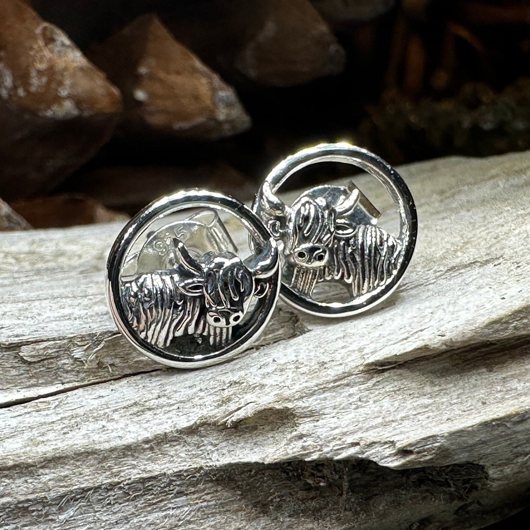 Scruffy Coo Highland Cow Post Earrings