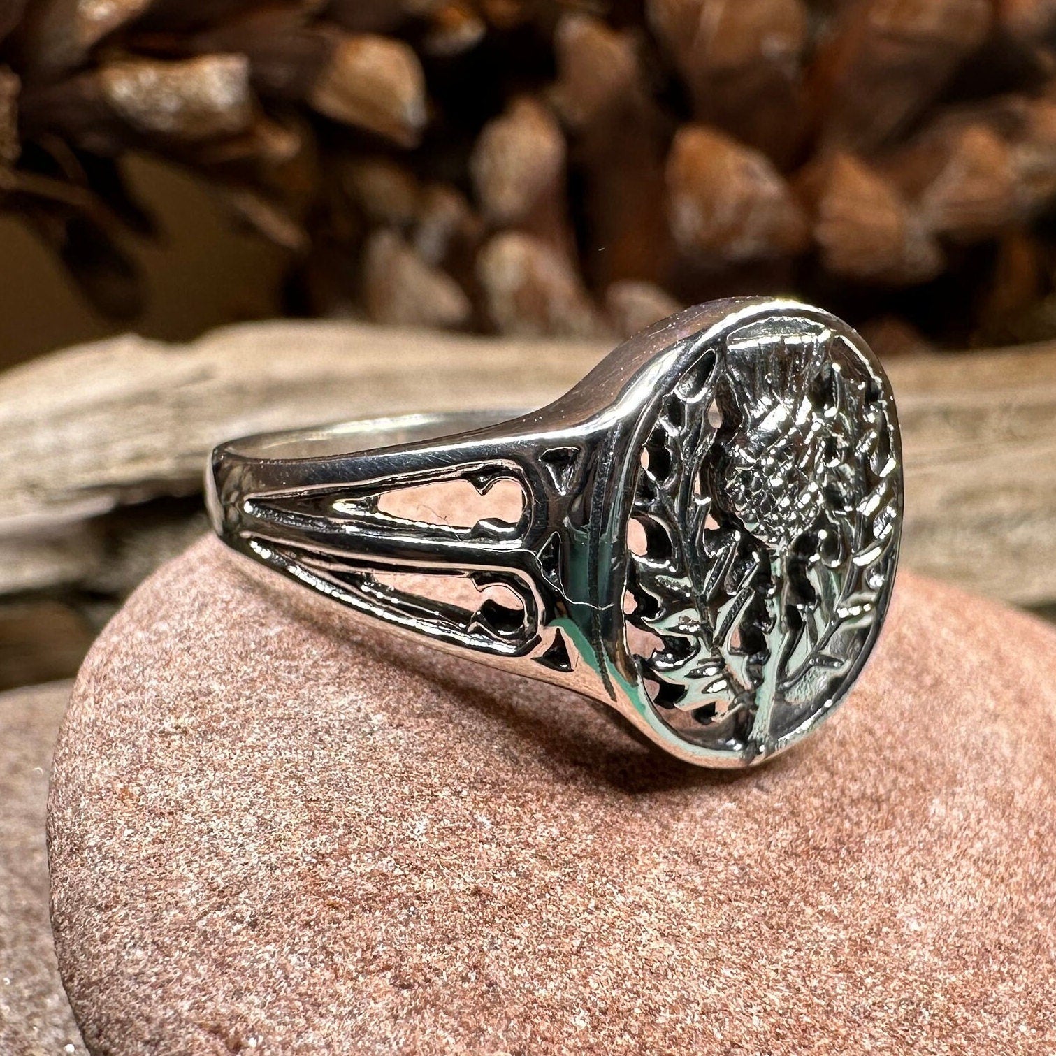 Heatherglen Thistle Signet Ring