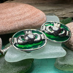 Emerald Green Claddagh Cuff Links