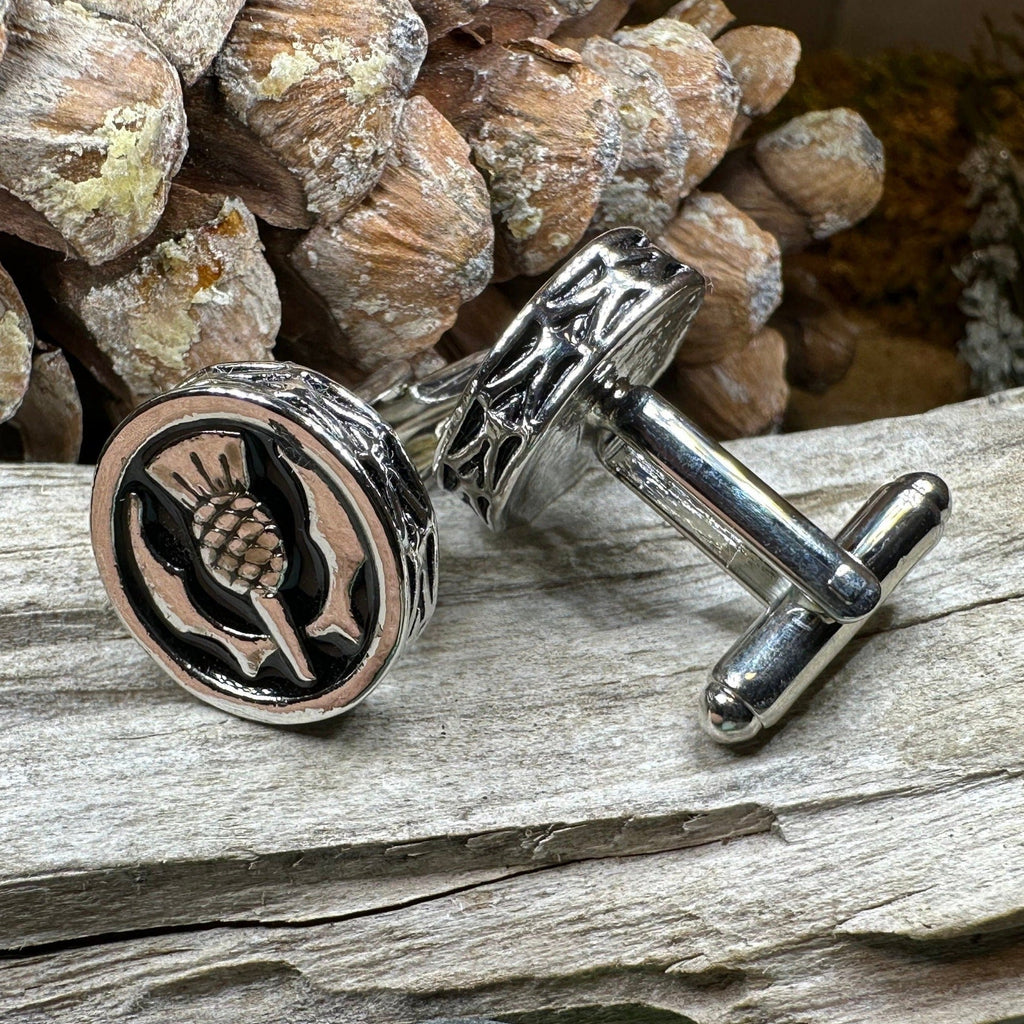 Elegant Thistle Cuff Links