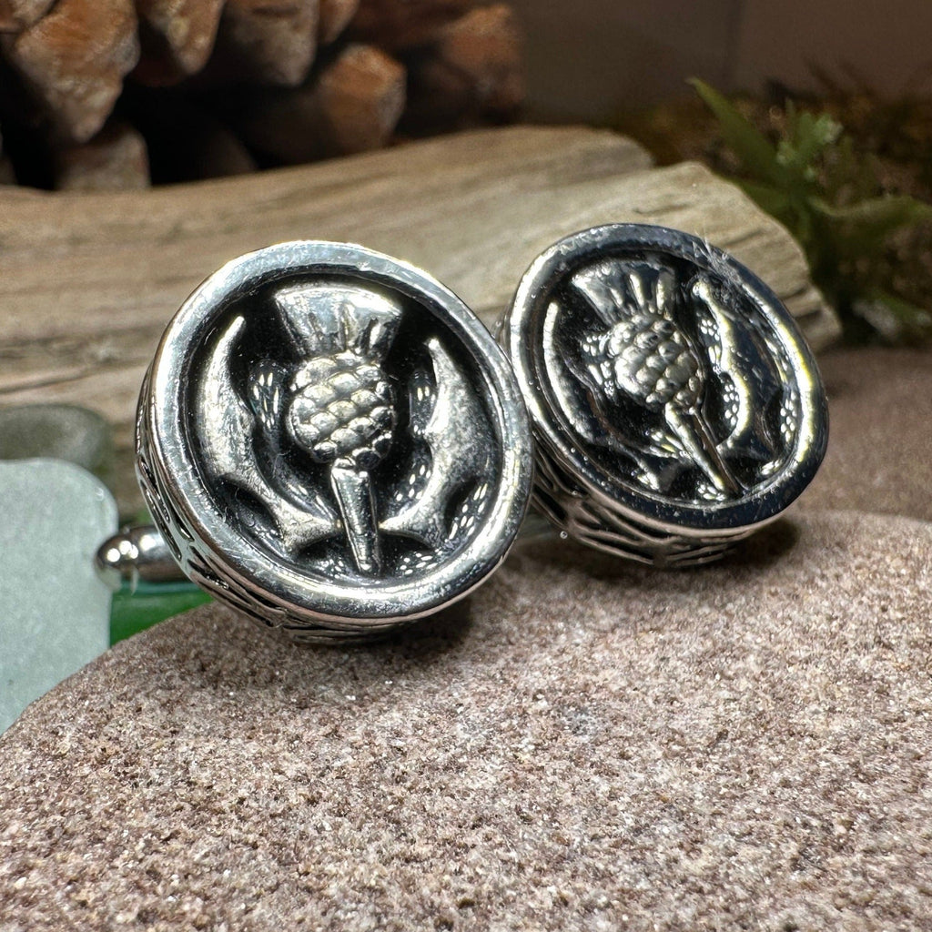 Elegant Thistle Cuff Links