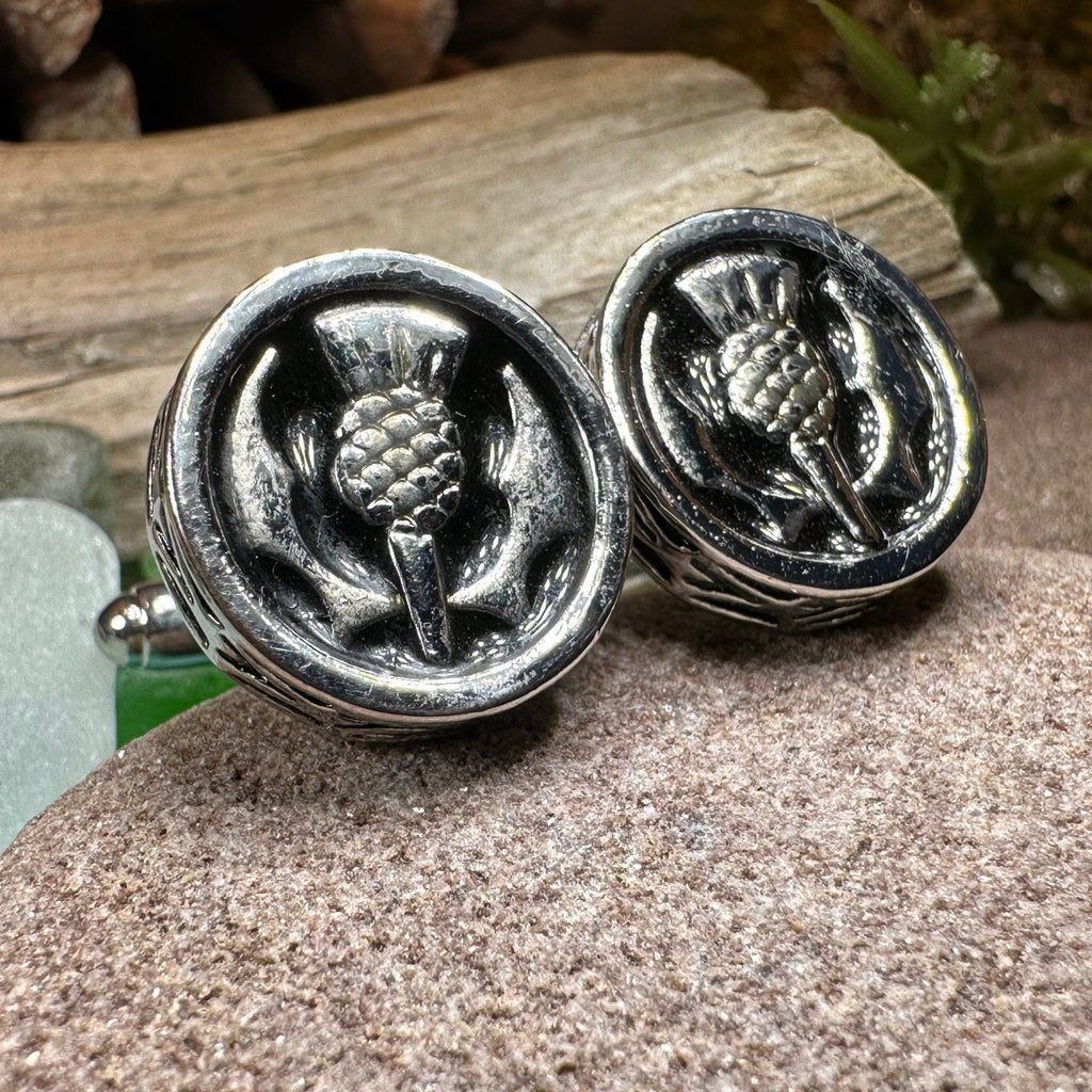 Elegant Thistle Cuff Links