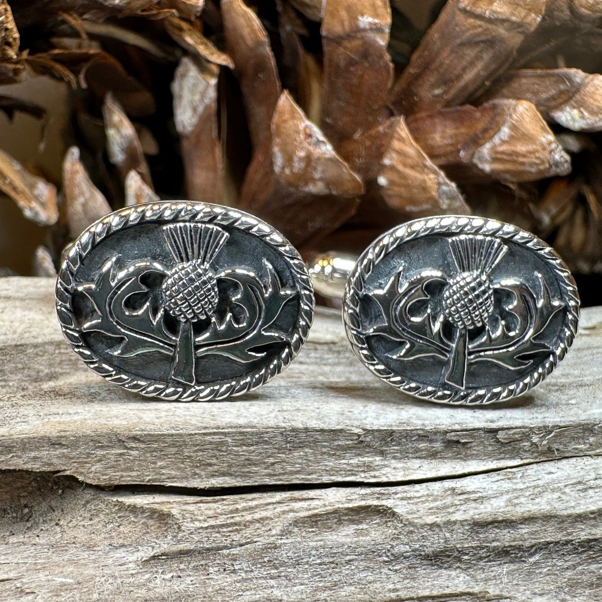 Traditional Thistle Cuff Links