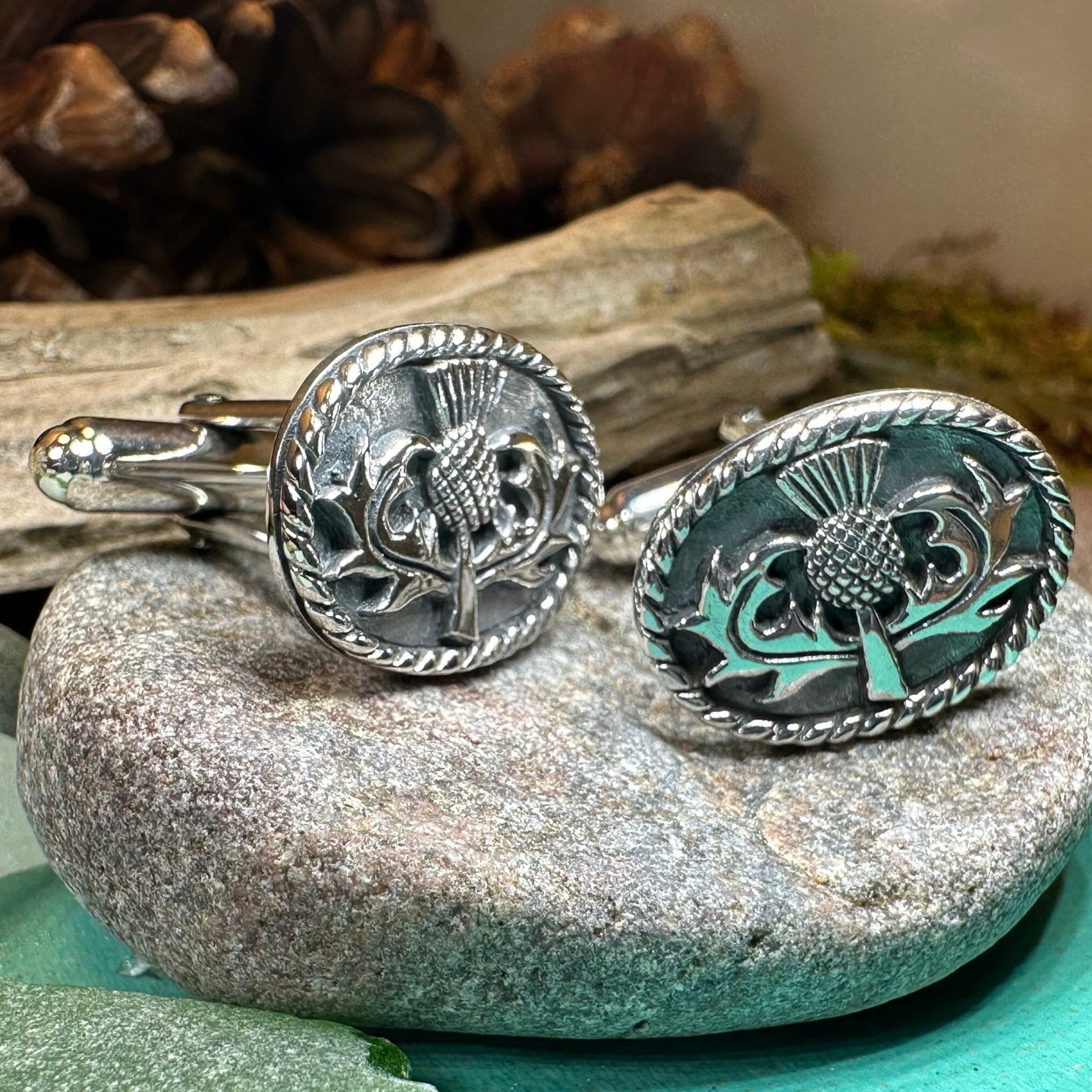 Traditional Thistle Cuff Links