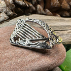 Ancient Bard Celtic Harp Brooch