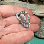 Ancient Bard Celtic Harp Brooch