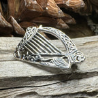 Ancient Bard Celtic Harp Brooch