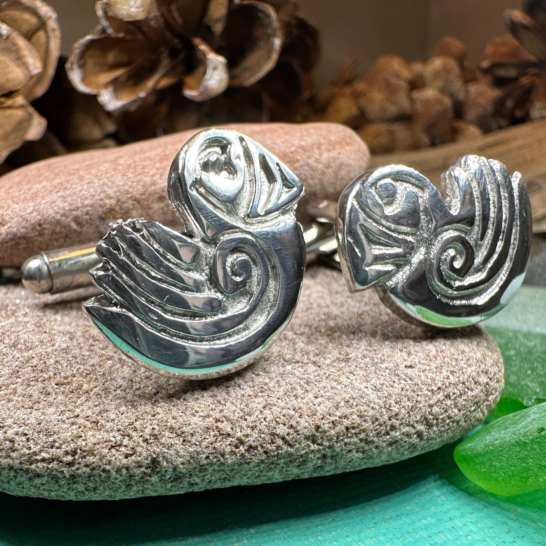 Celtic Puffin Cuff Links