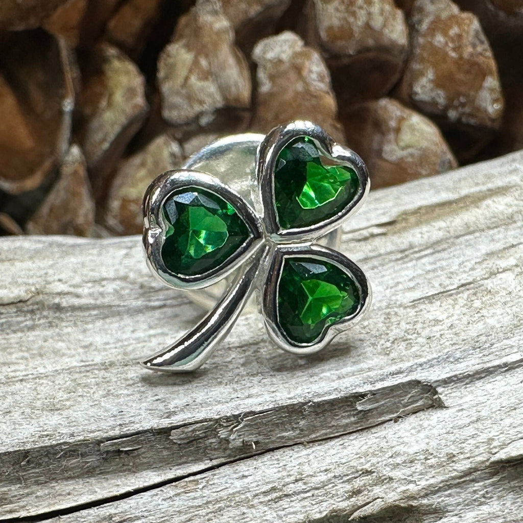 Irish Emerald Shamrock Lapel Pin