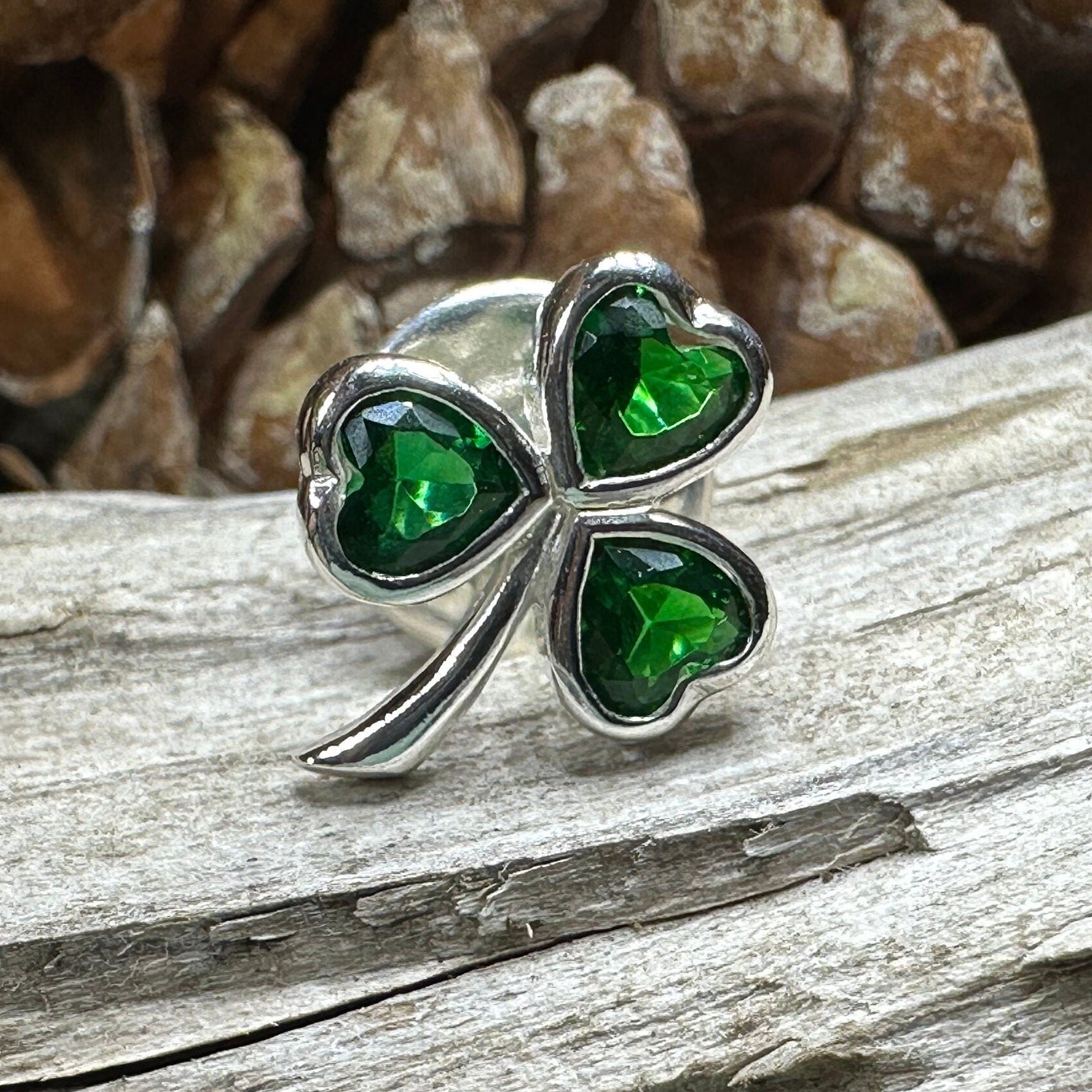 Irish Emerald Shamrock Lapel Pin