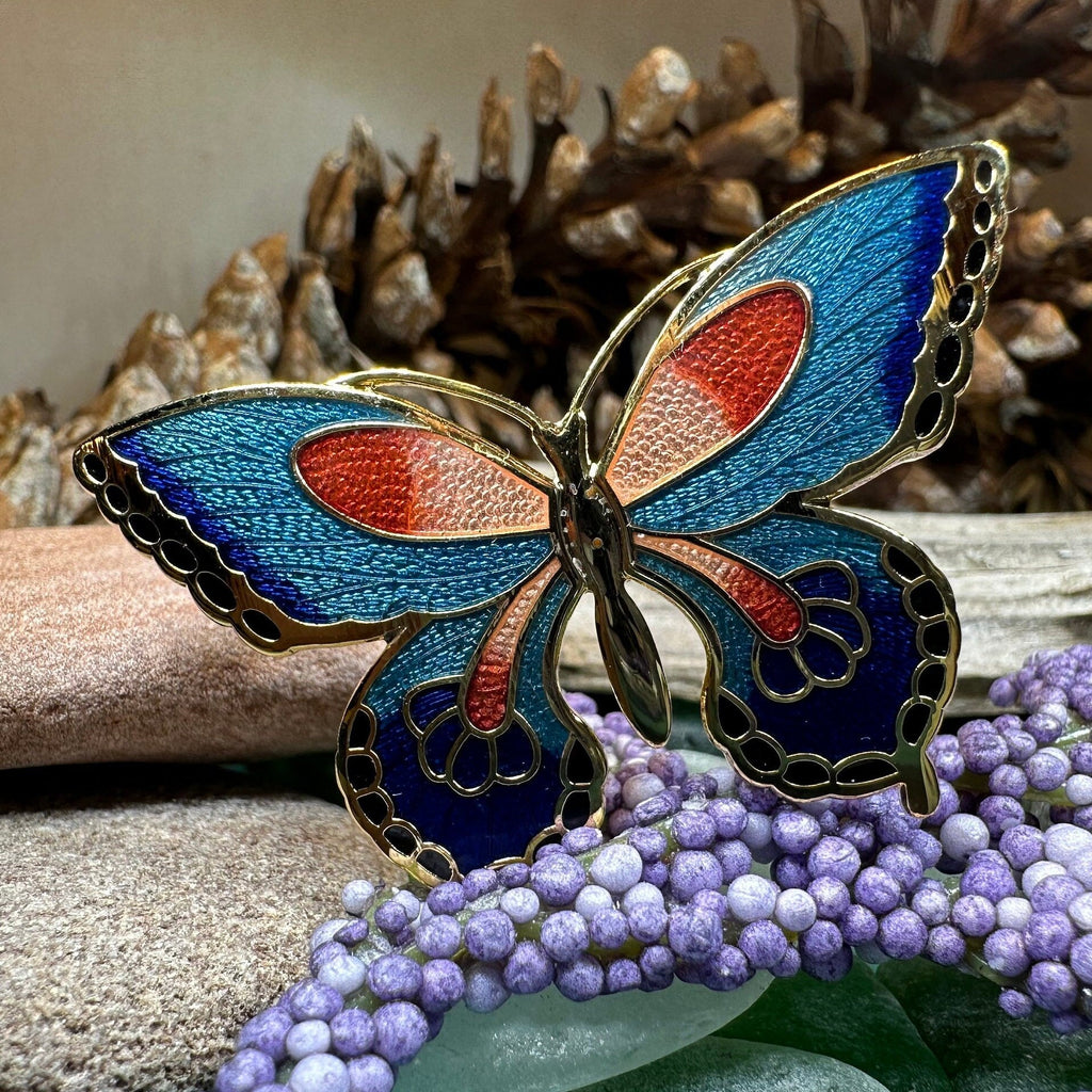 Enamel Butterfly Scarf Ring