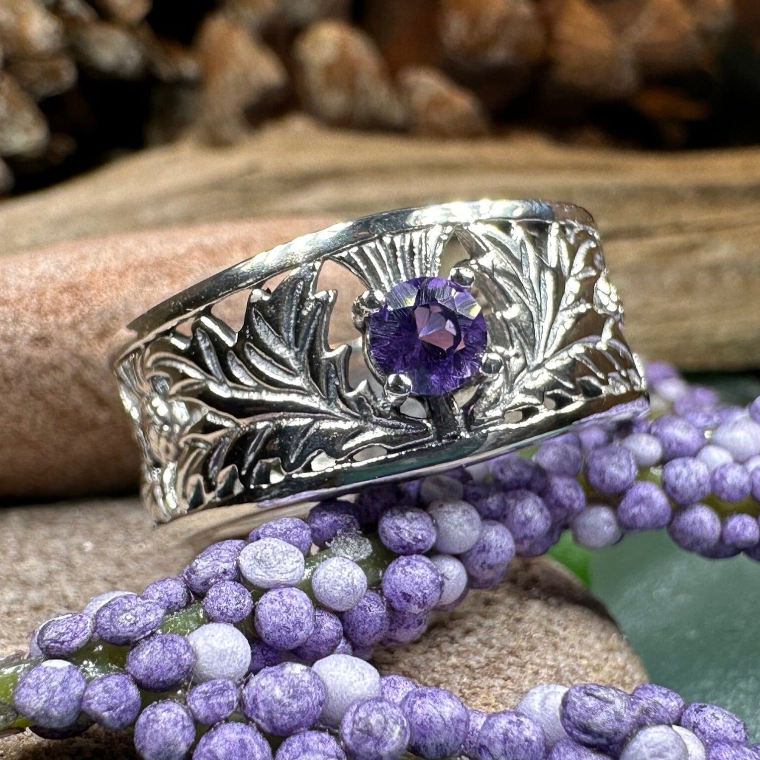 Rhoswen Thistle Band Ring