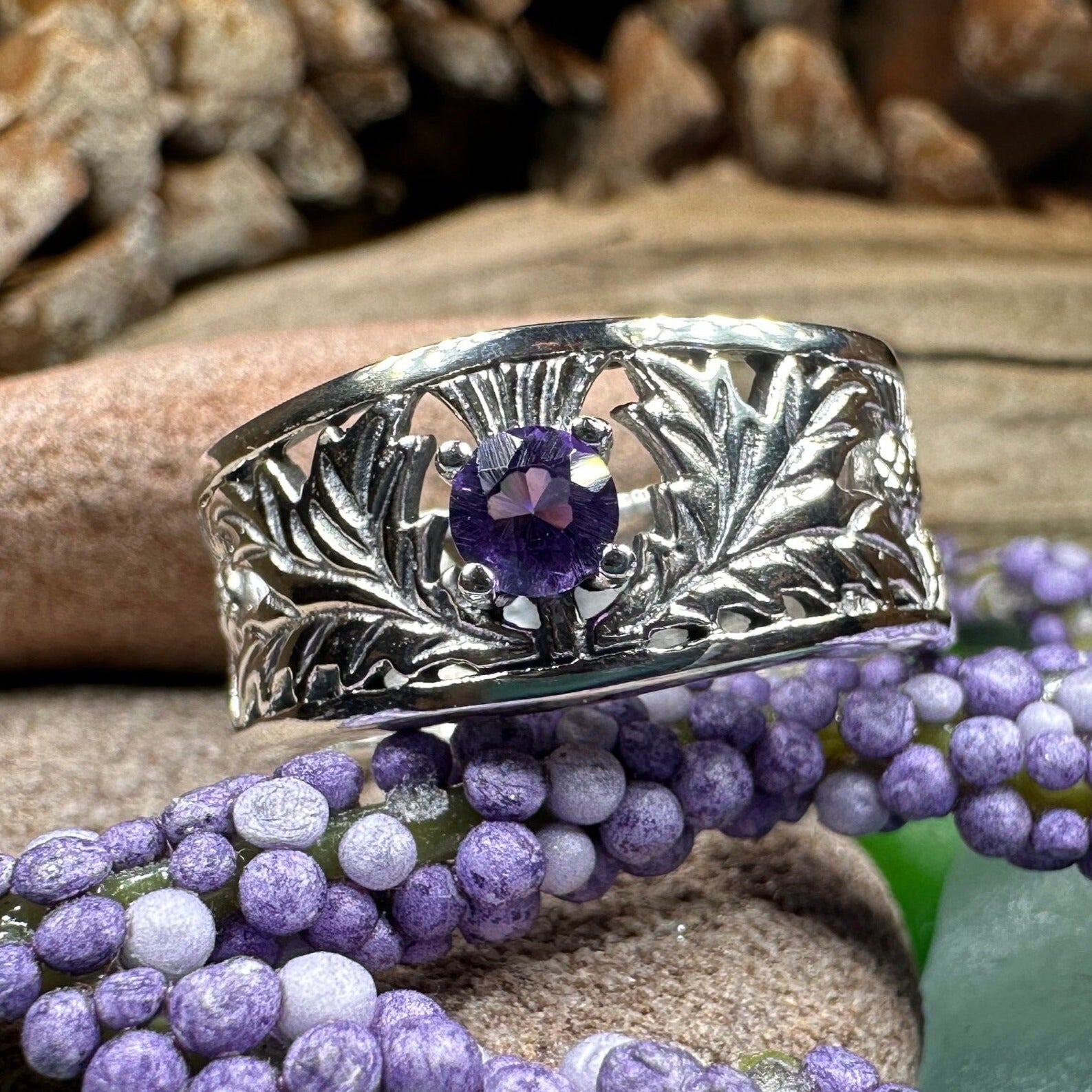 Rhoswen Thistle Band Ring