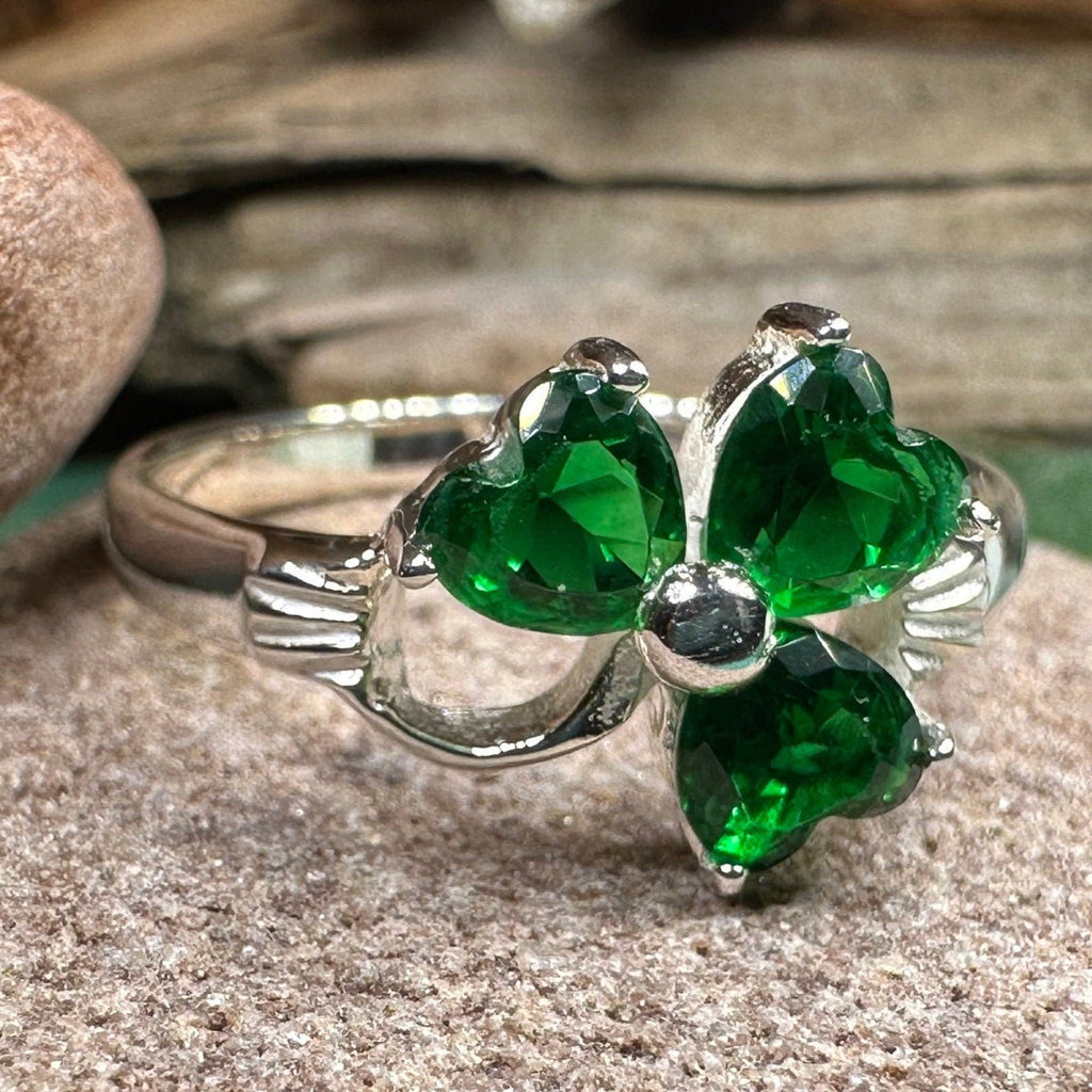 Emerald Shamrock Ring