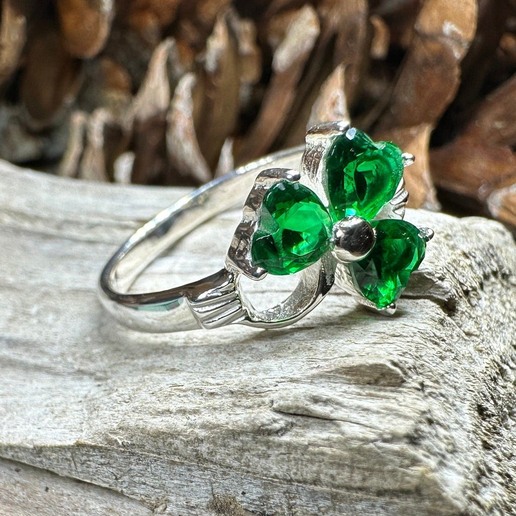 Emerald Shamrock Ring