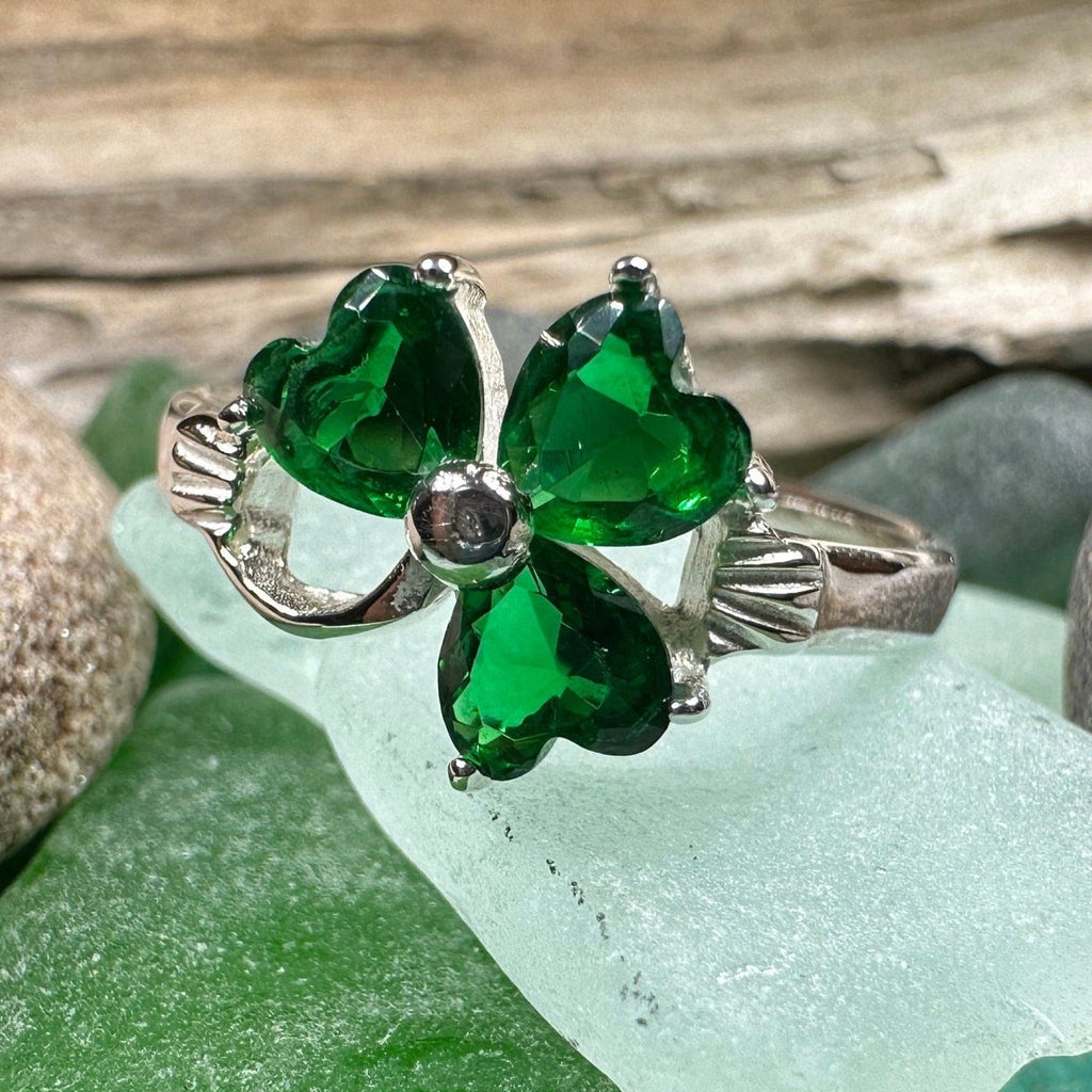 Emerald Shamrock Ring
