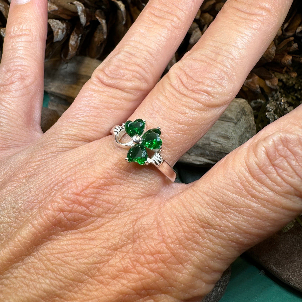 Emerald Shamrock Ring