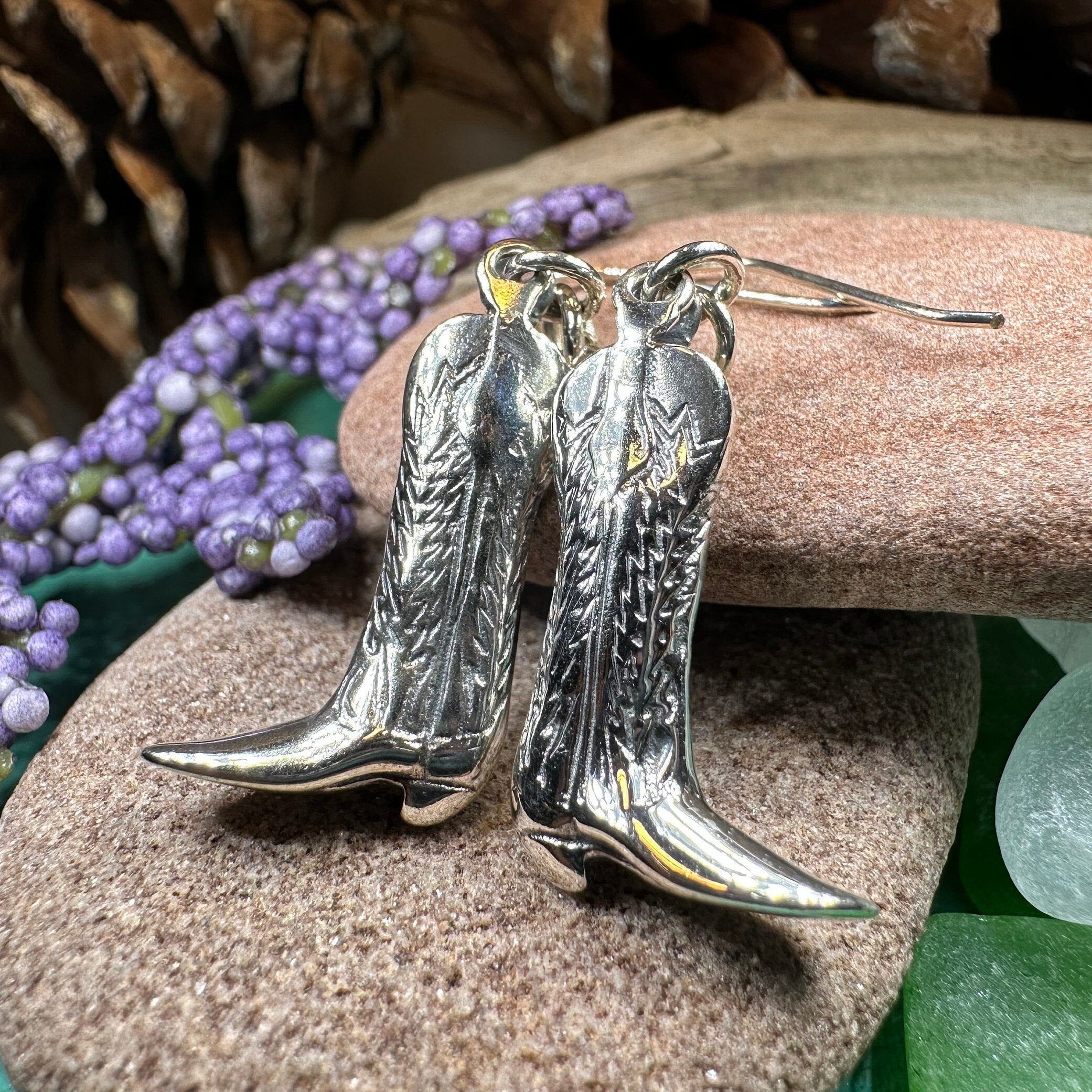 Old Montana Cowboy Boot Earrings