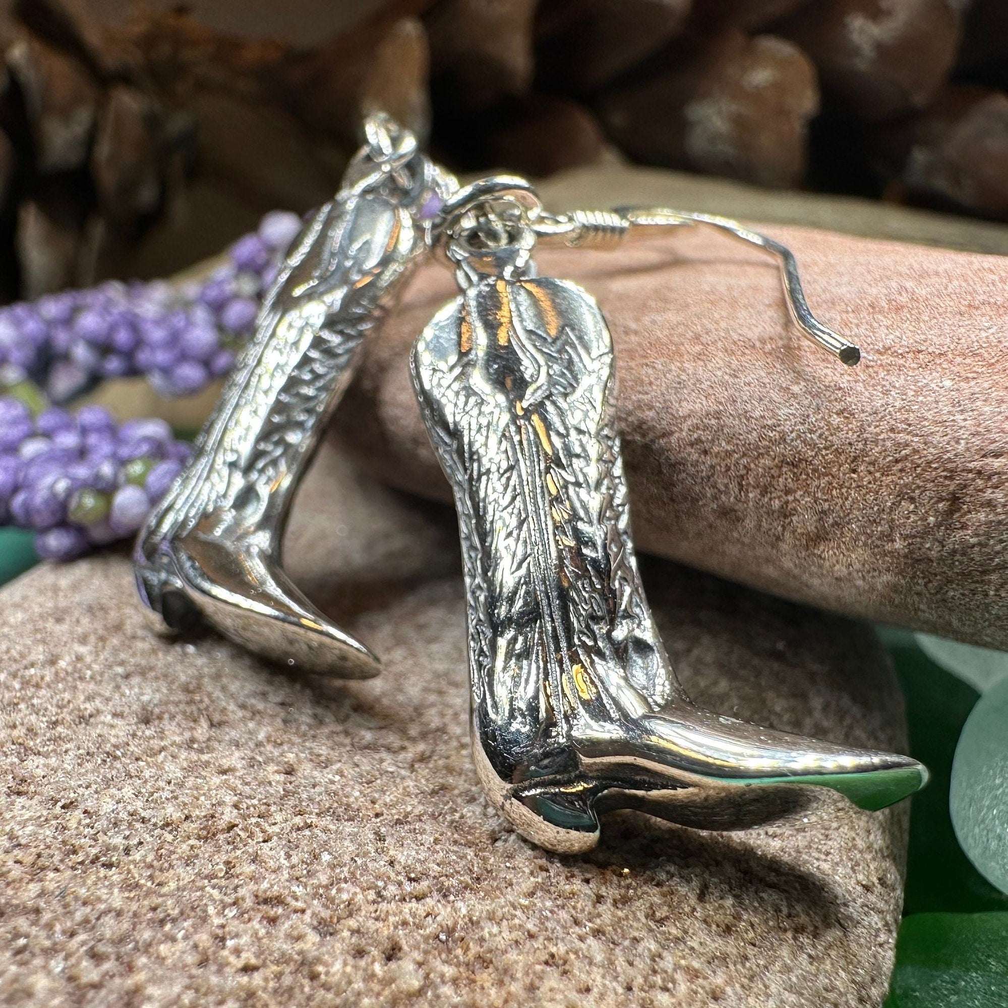 Old Montana Cowboy Boot Earrings
