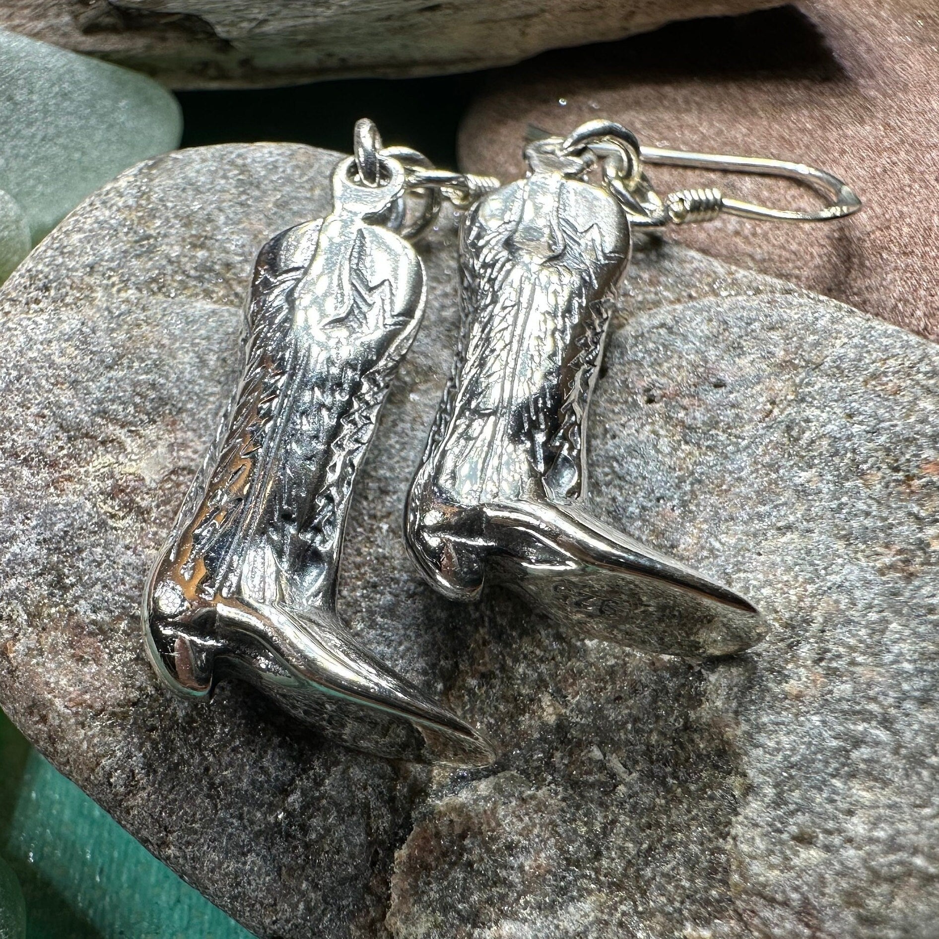 Old Montana Cowboy Boot Earrings