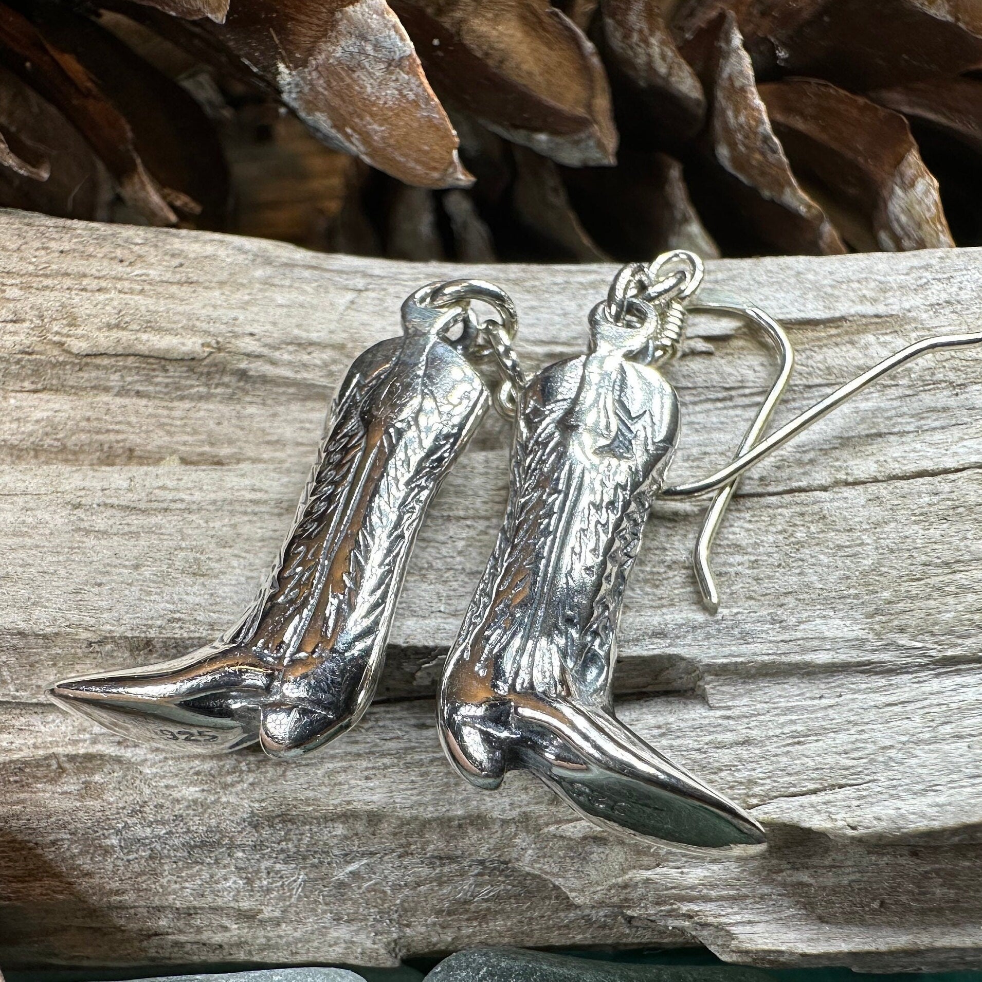 Old Montana Cowboy Boot Earrings