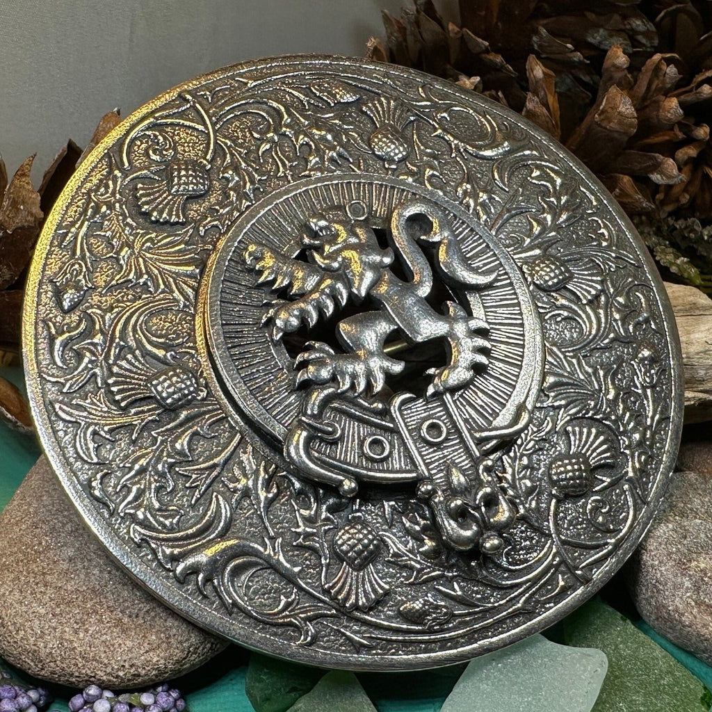 Royal Lion and Thistle Plaid Brooch