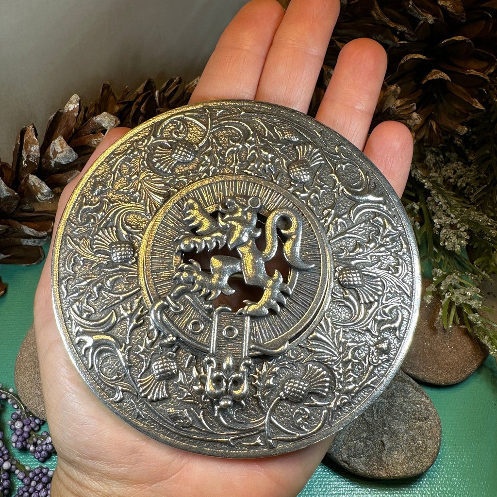 Royal Lion and Thistle Plaid Brooch