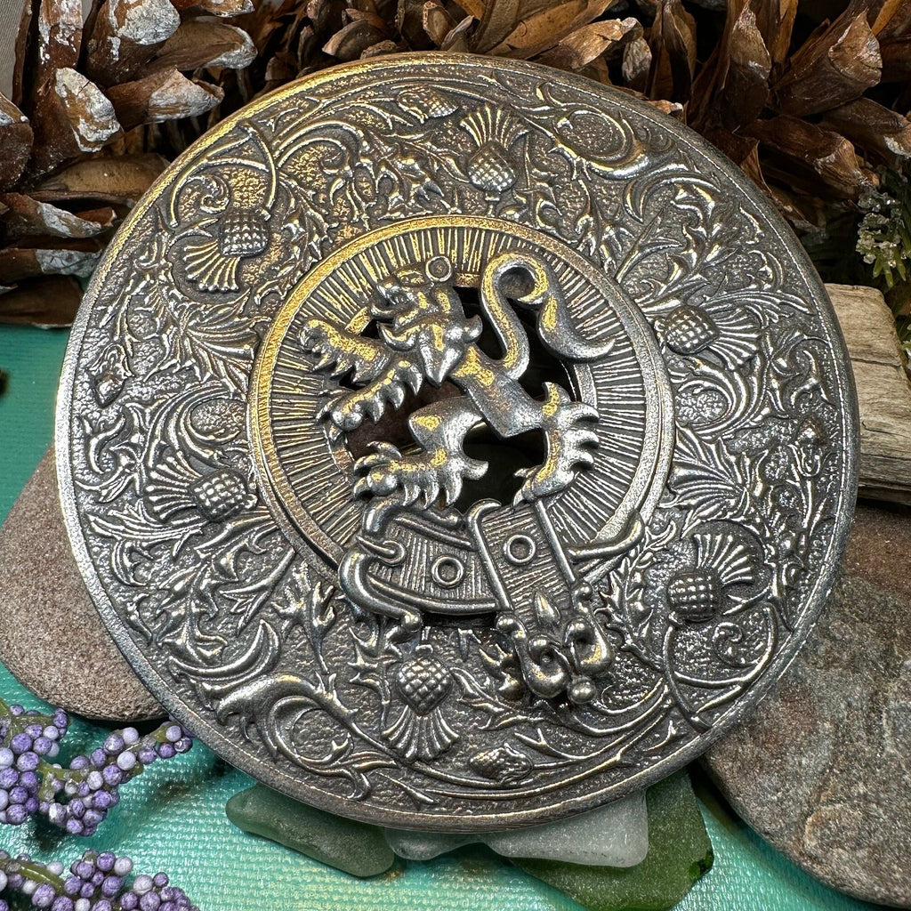 Royal Lion and Thistle Plaid Brooch
