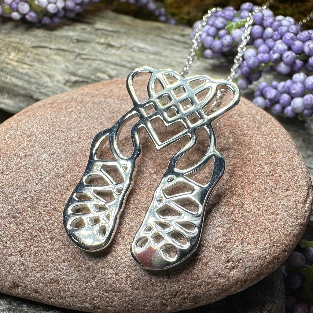 Celtic Heart Irish Dance Shoes Necklace