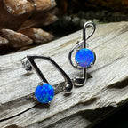 Opal Music Note Stud Earrings