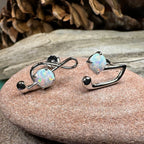 Opal Music Note Stud Earrings