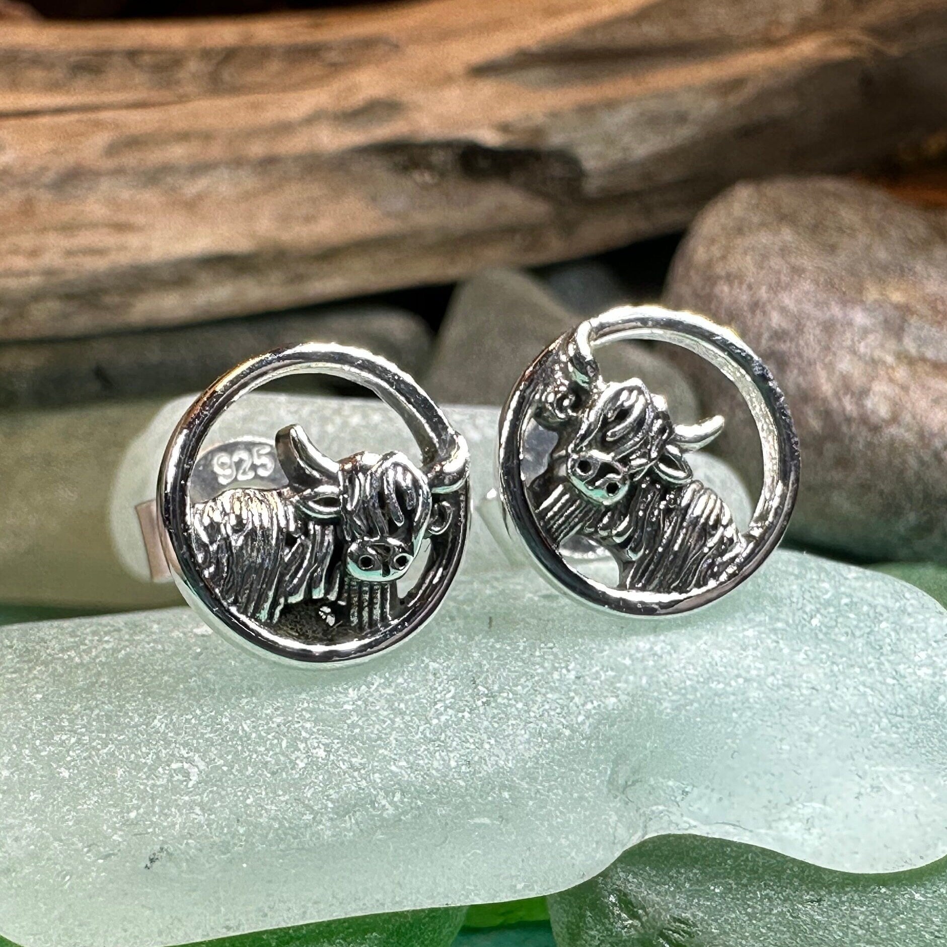 Scruffy Coo Highland Cow Post Earrings