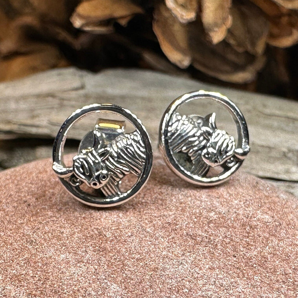 Scruffy Coo Highland Cow Post Earrings