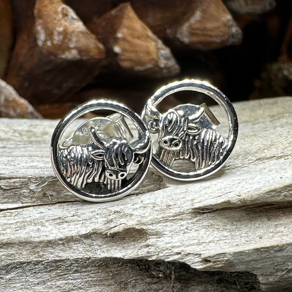 Scruffy Coo Highland Cow Post Earrings
