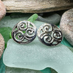 Siofra Celtic Triple Spiral Post Earrings