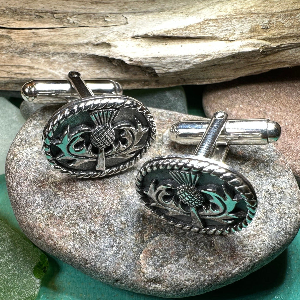 Traditional Thistle Cuff Links