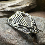 Ancient Bard Celtic Harp Brooch