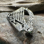 Ancient Bard Celtic Harp Brooch