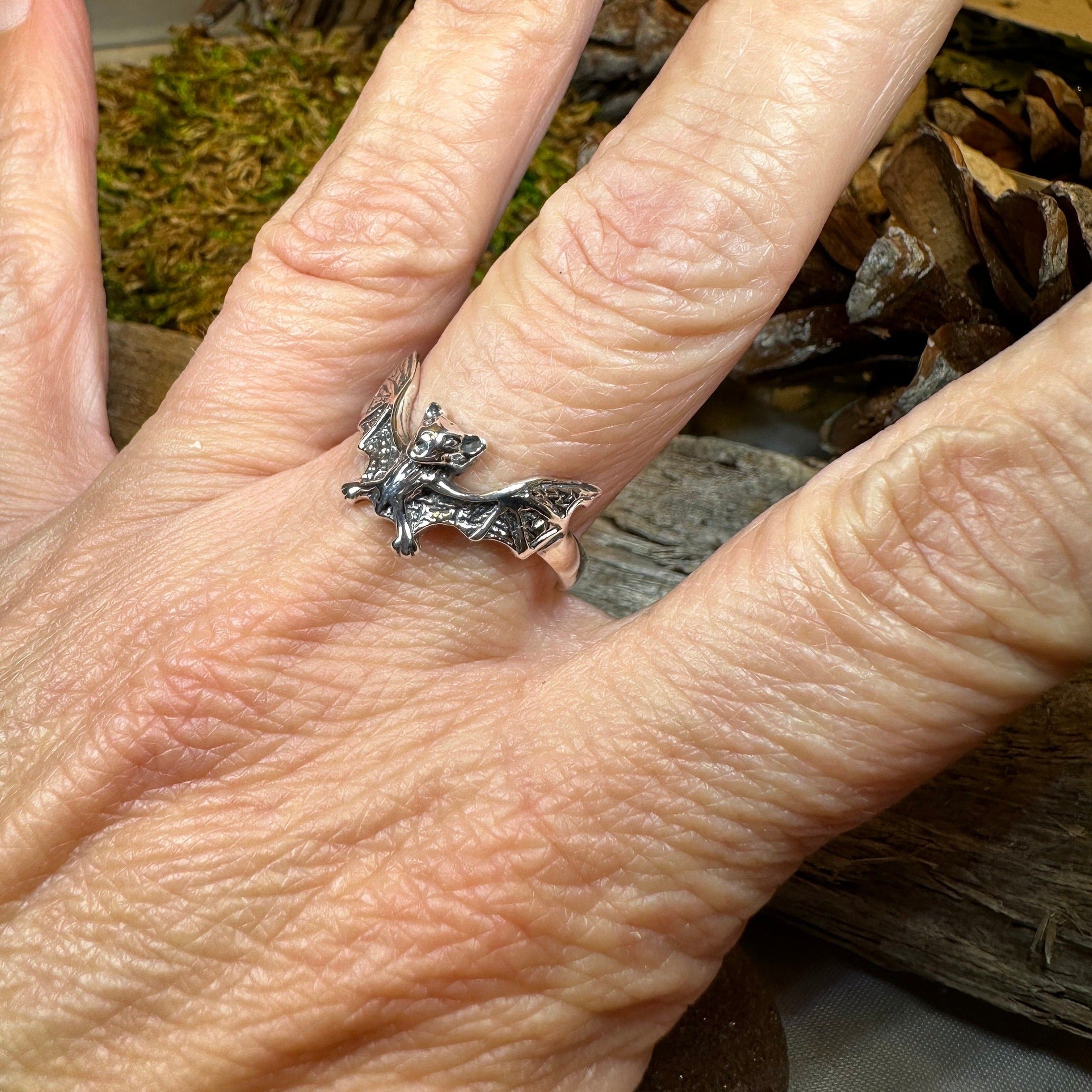 Gothic Realistic Bat Ring