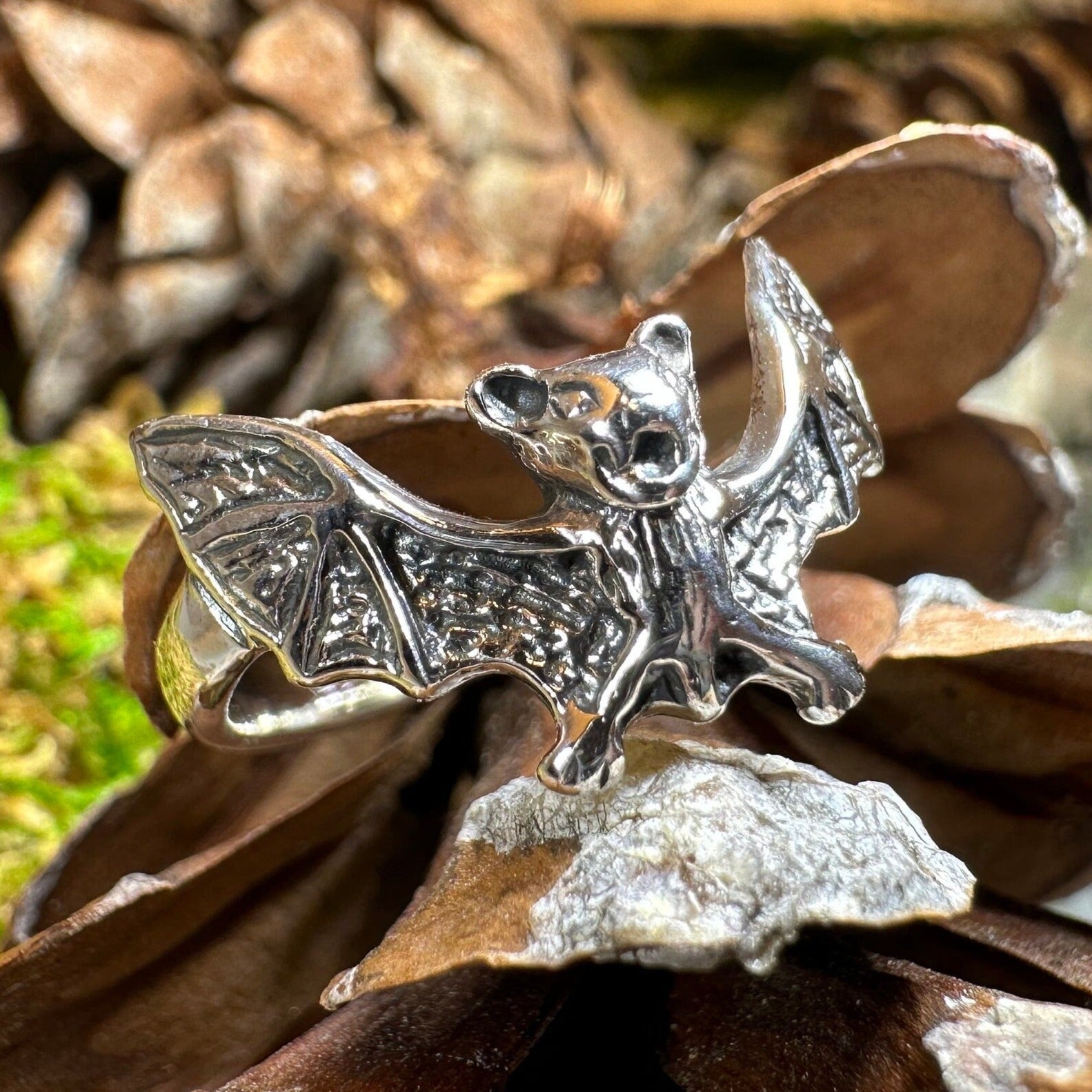 Gothic Realistic Bat Ring