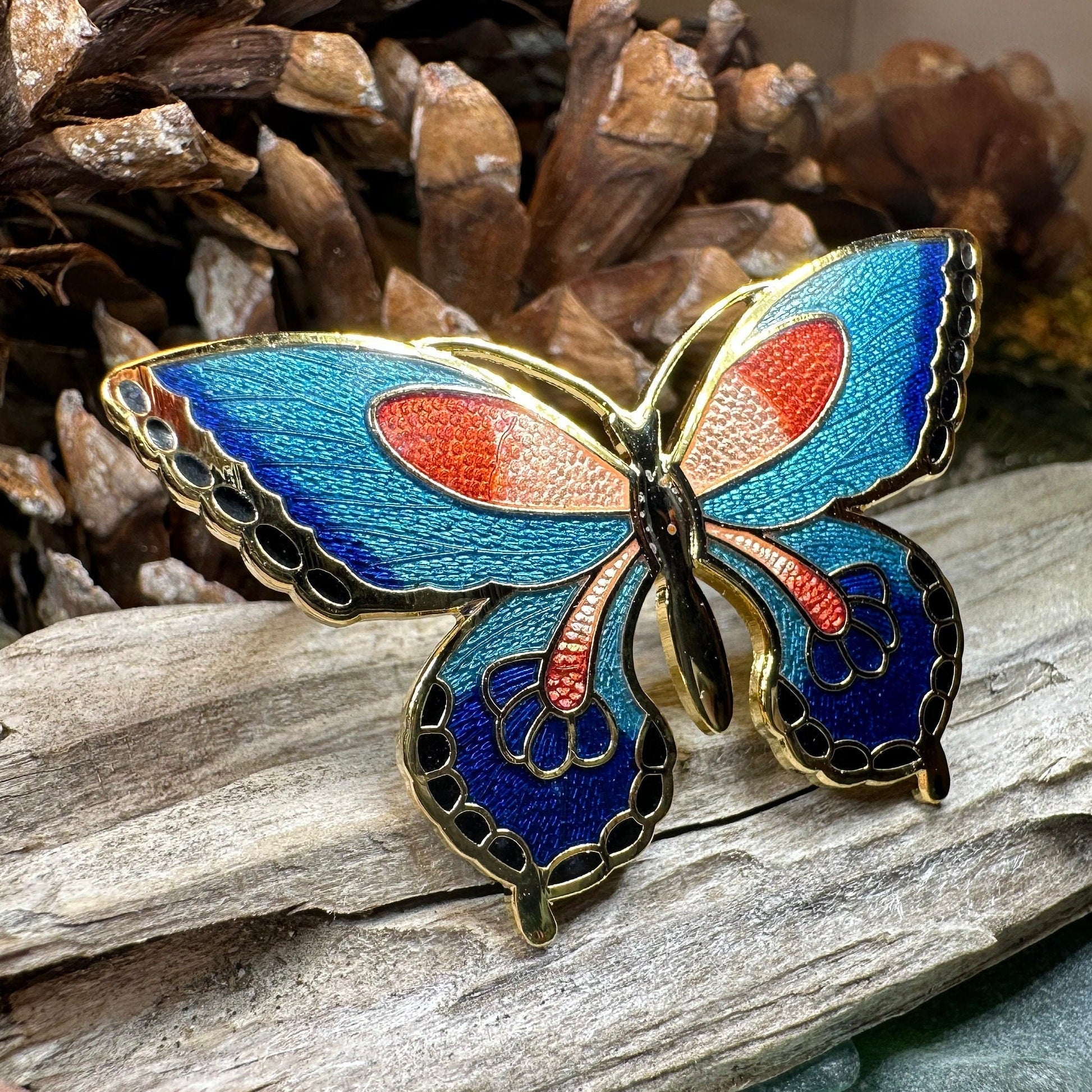 Enamel Butterfly Scarf Ring