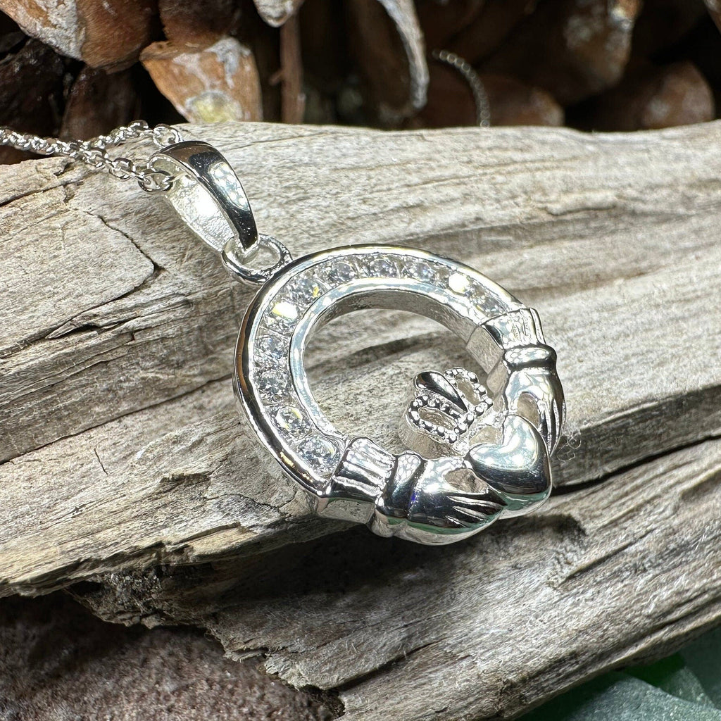 Sparkling Irish Claddagh Necklace