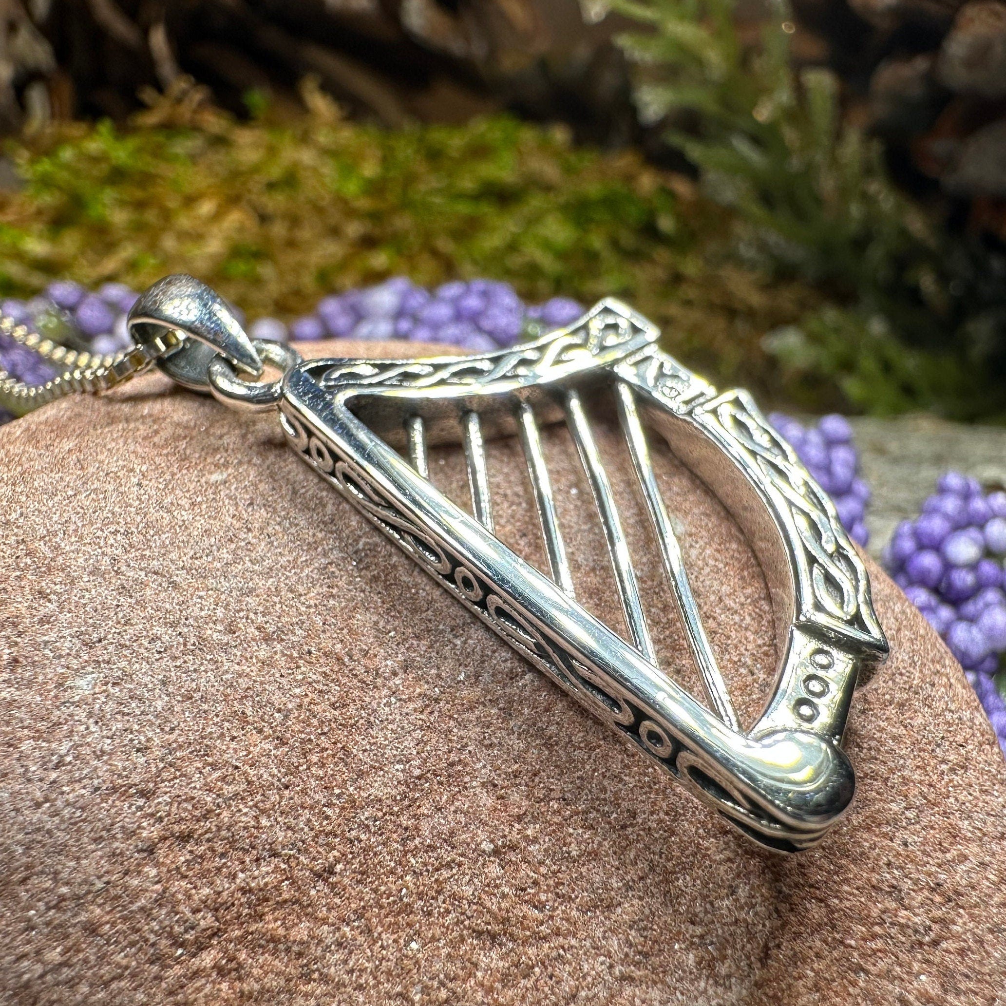 Torlogh Celtic Harp Necklace