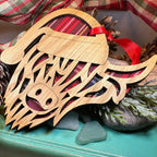 Tartan Santa Highland Cow Ornament