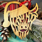 Tartan Santa Highland Cow Ornament