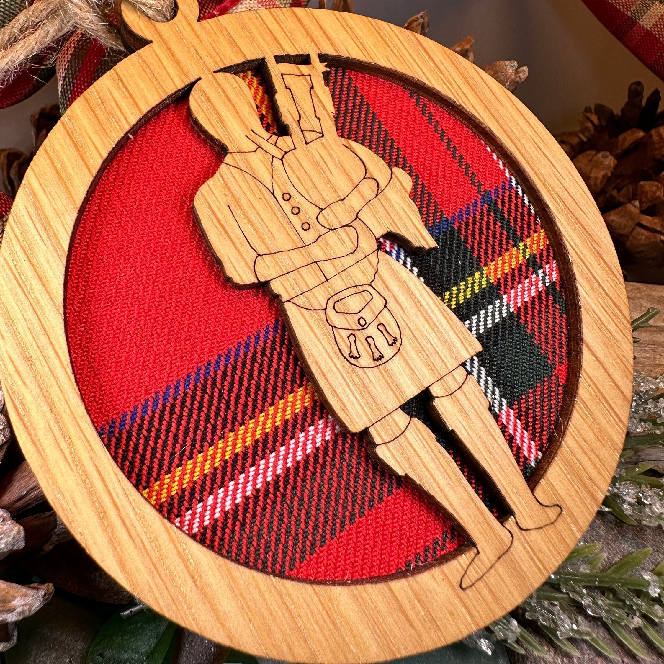 Tartan Bagpiper Ornament