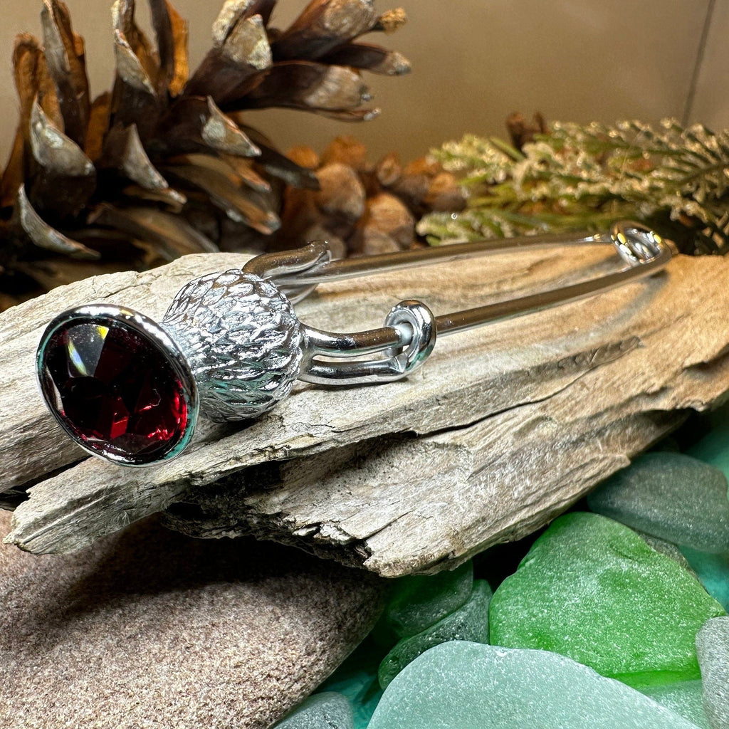 Thistle Crystal Kilt Pin